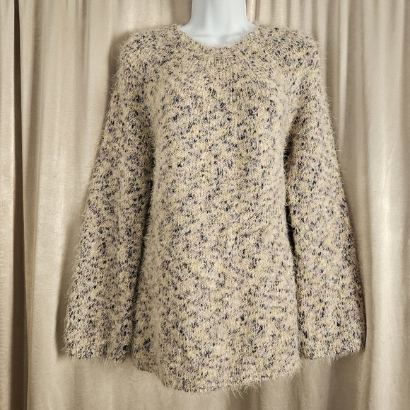NWOT Lou & Grey yellow tan purple oversized fuzzy sweater Womens XSmall - Picture 2 of 7